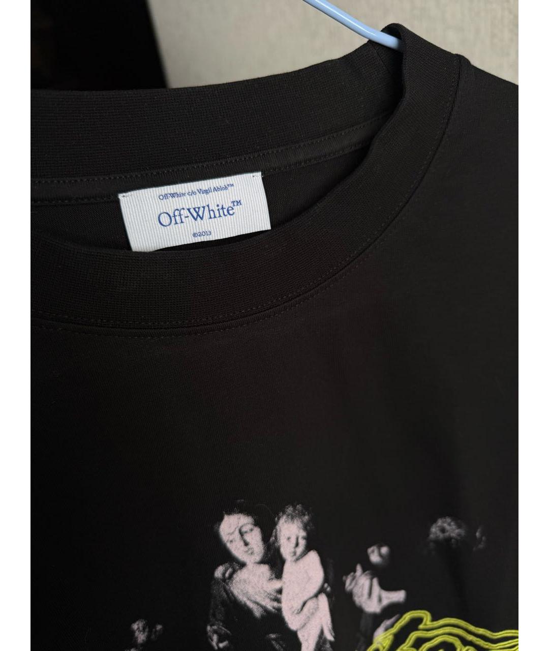 OFF-WHITE Черная хлопковая футболка, фото 5