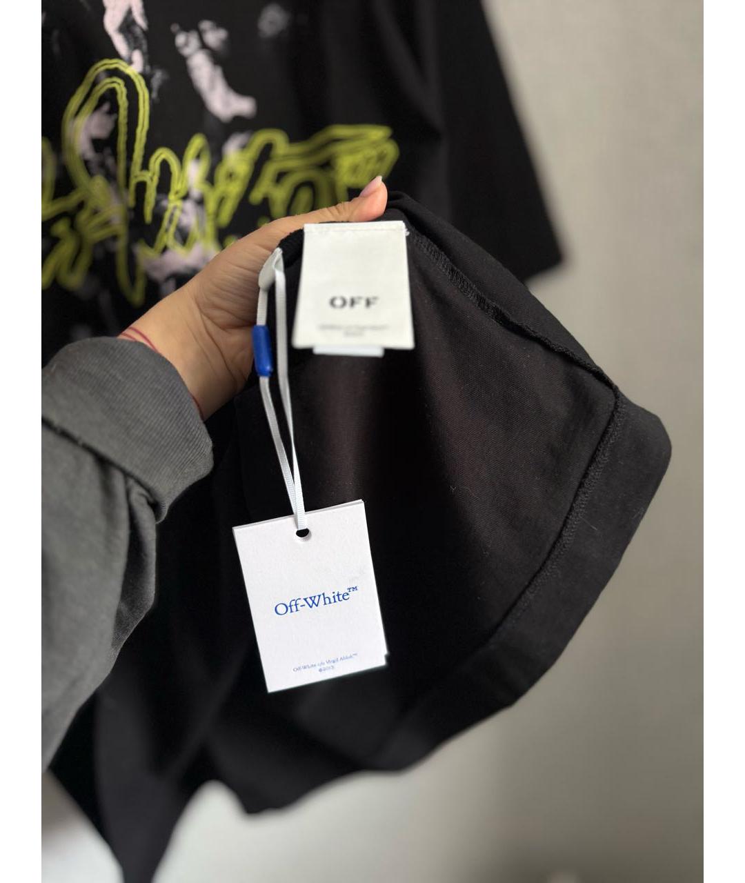 OFF-WHITE Черная хлопковая футболка, фото 7