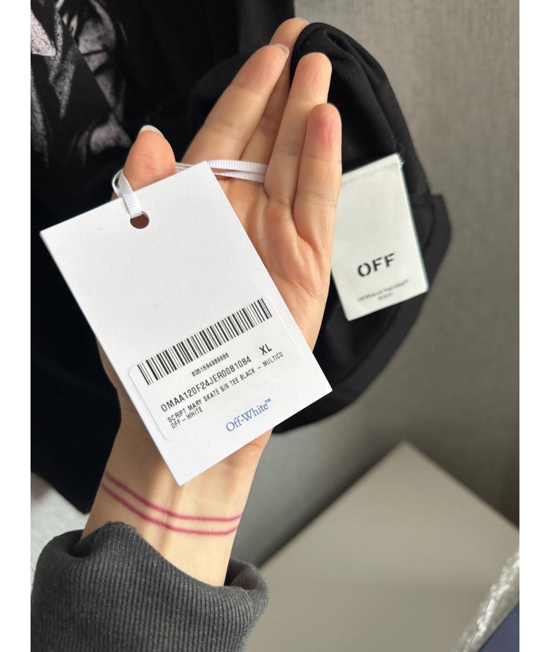 OFF-WHITE Черная хлопковая футболка, фото 4