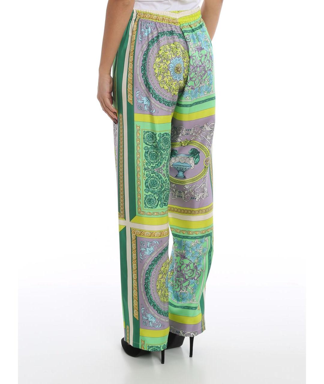 VERSACE Зеленый шелковый костюм с брюками, фото 4