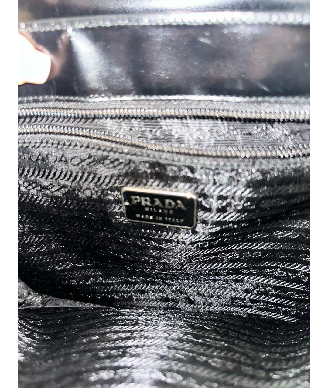PRADA Черная кожаная сумка с короткими ручками, фото 6