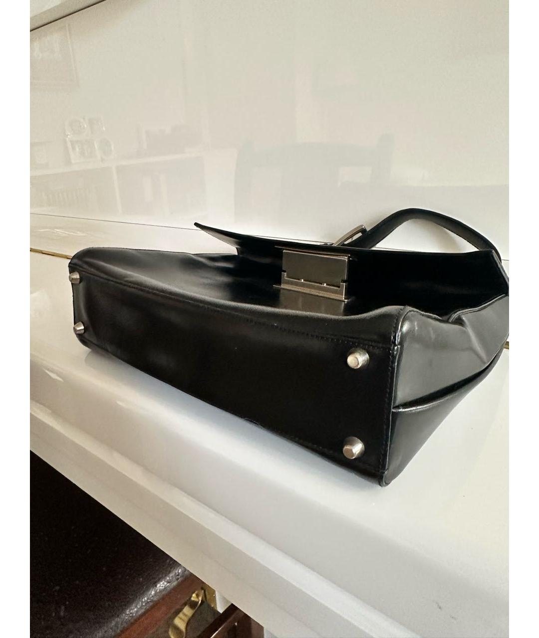 PRADA Черная кожаная сумка с короткими ручками, фото 5