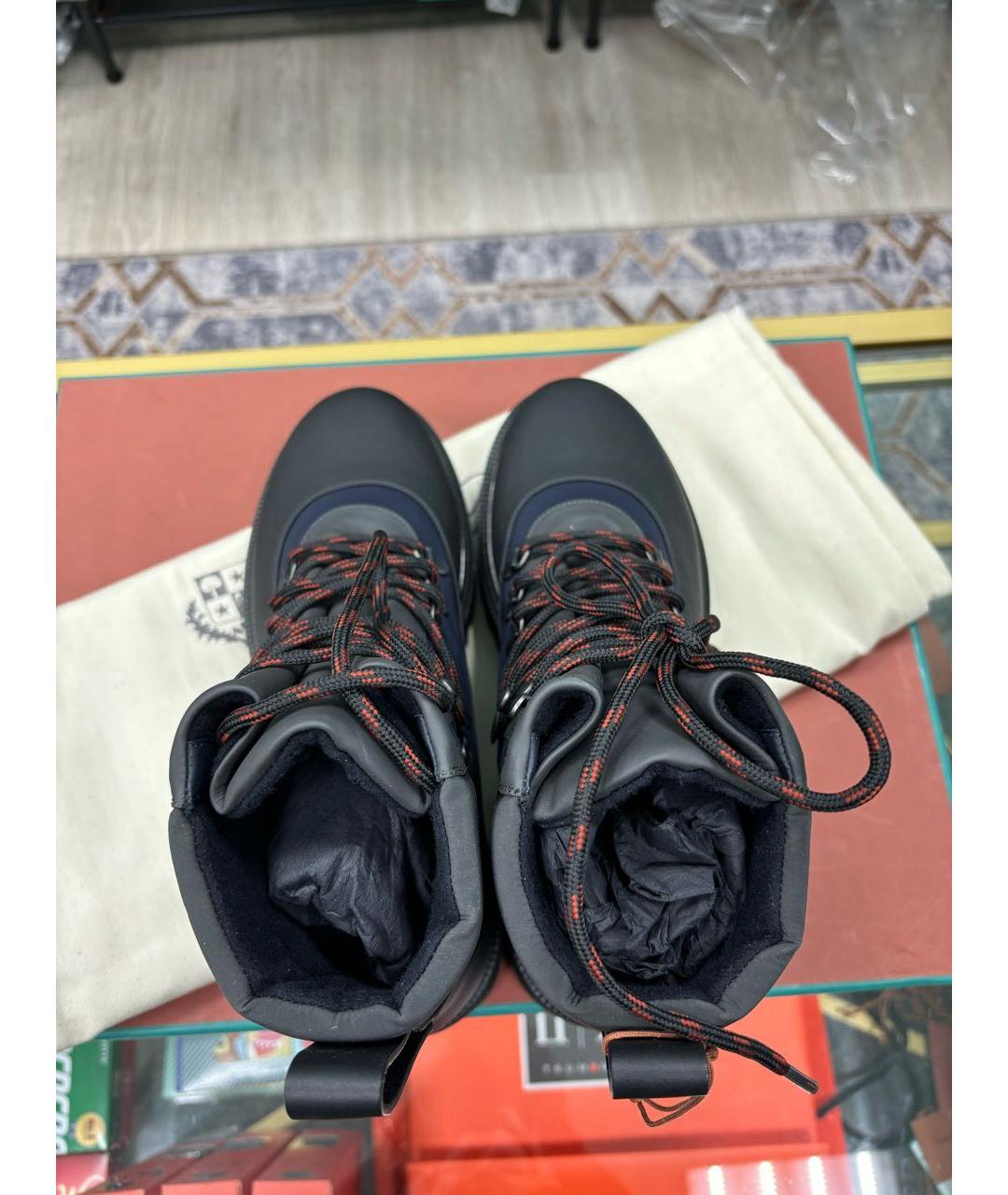 LORO PIANA Синие кожаные ботинки, фото 3