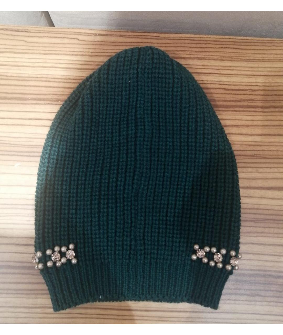 BLUGIRL Зеленая шерстяная шапка, фото 2