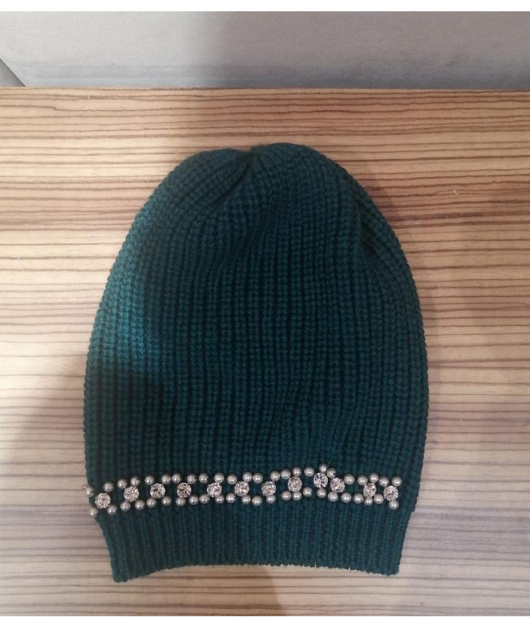 BLUGIRL Зеленая шерстяная шапка, фото 3