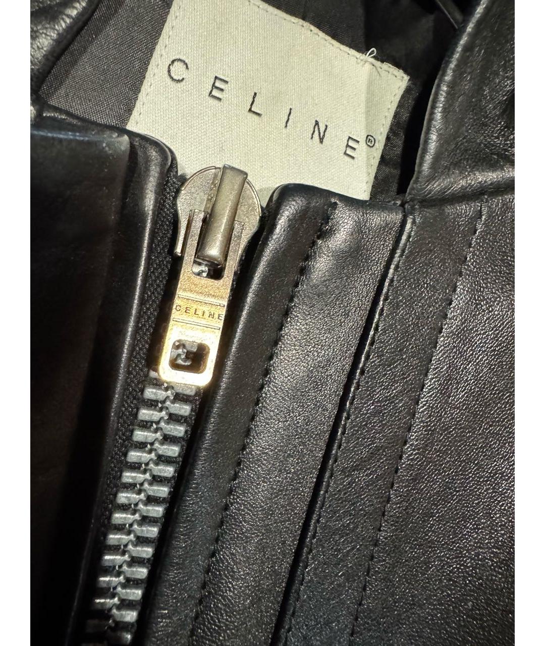 CELINE Черная кожаная куртка, фото 4