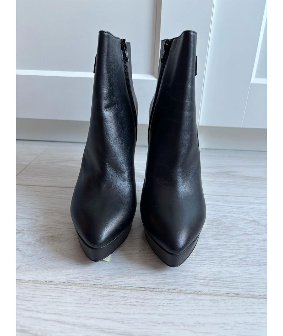 VERSACE COLLECTION Черные кожаные ботильоны, фото 2