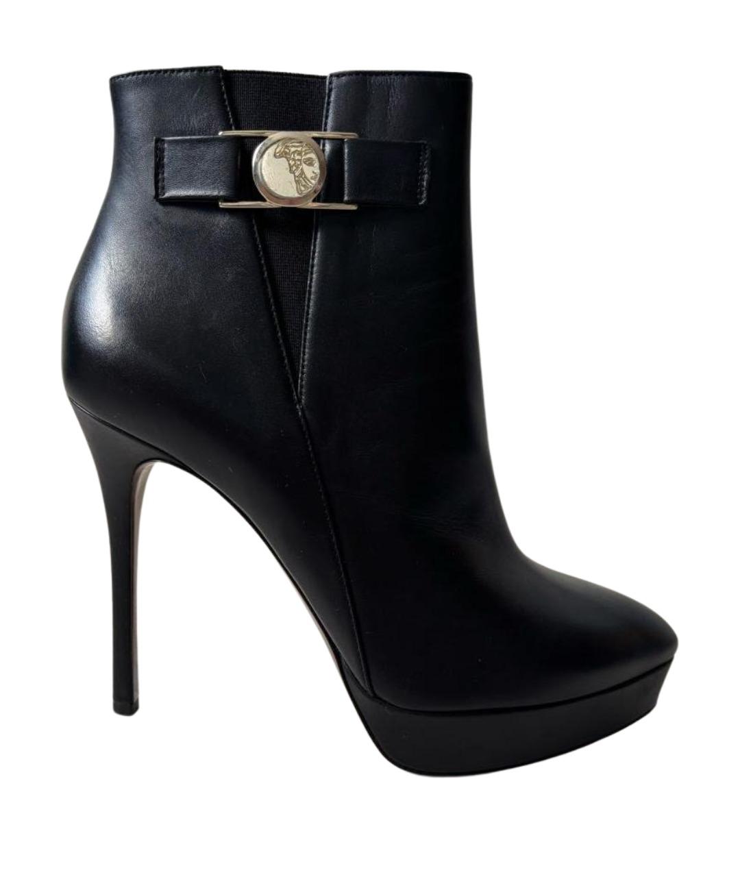 VERSACE COLLECTION Черные кожаные ботильоны, фото 1