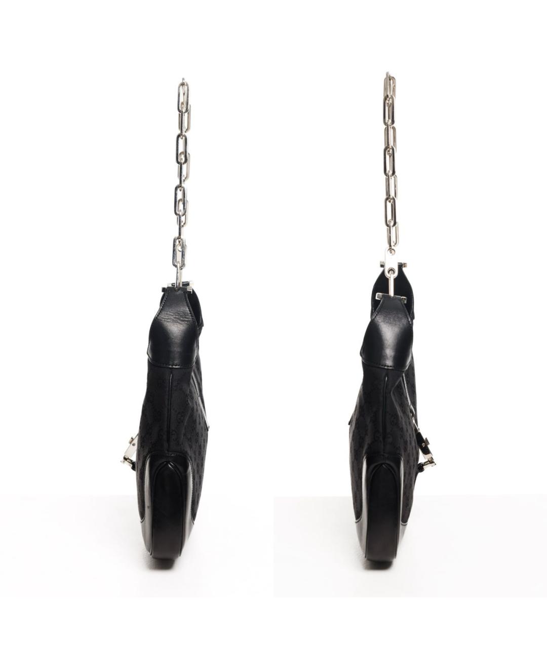 GUCCI Черная жаккардовая сумка через плечо, фото 3