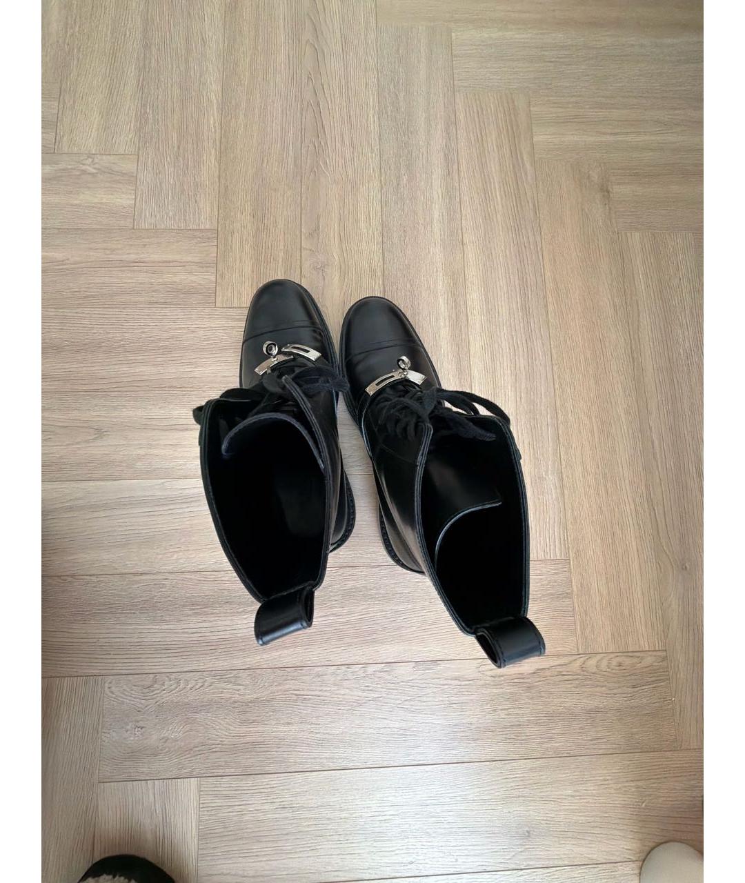 HERMES Черные кожаные ботинки, фото 3