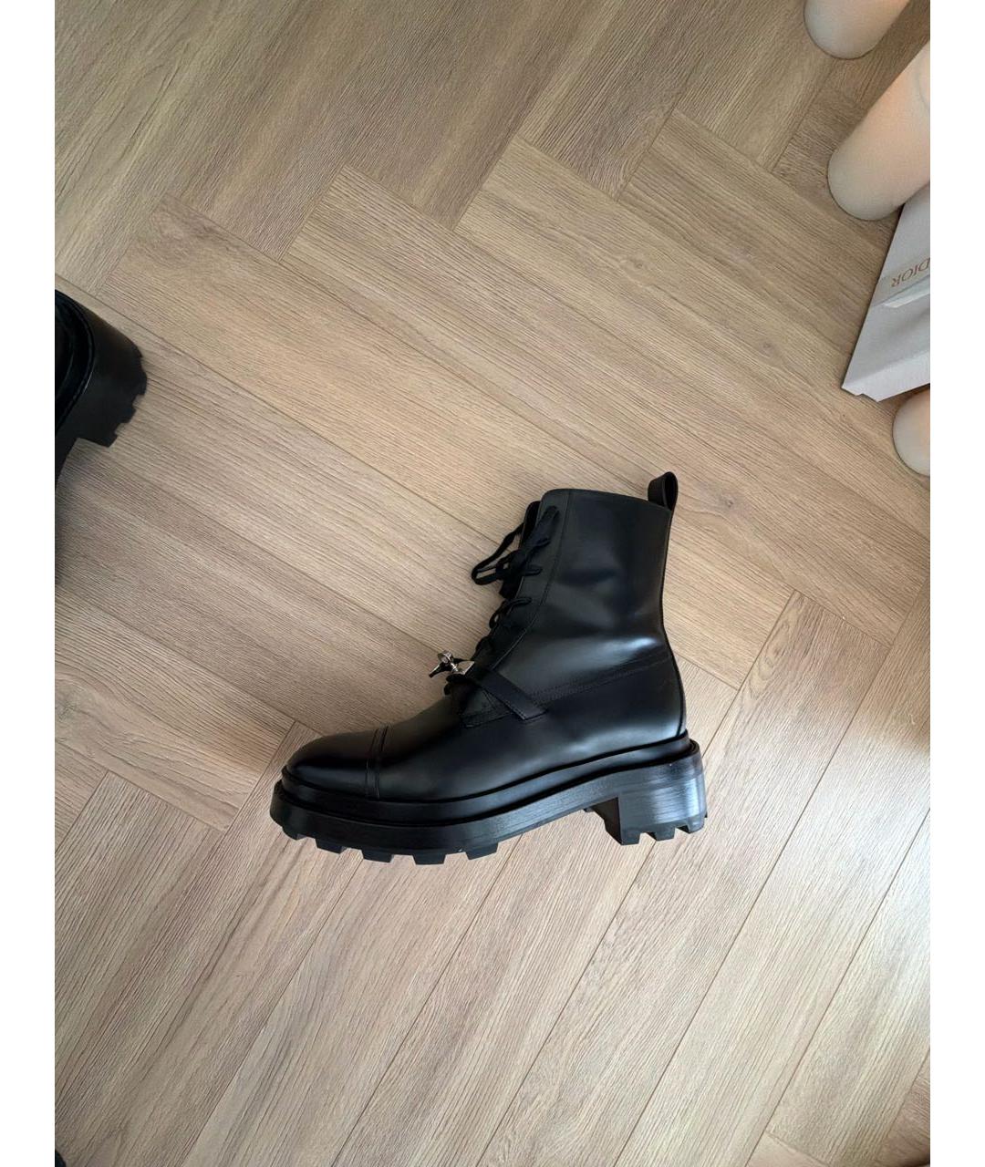 HERMES Черные кожаные ботинки, фото 9