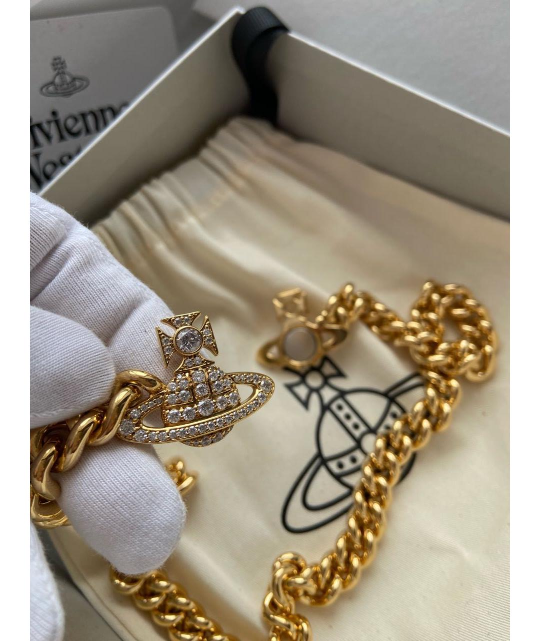 VIVIENNE WESTWOOD Золотое латунное колье, фото 8