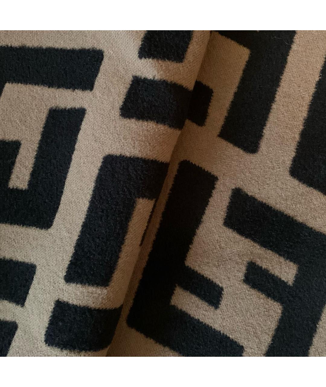 FENDI Коричневый шерстяной шарф, фото 2