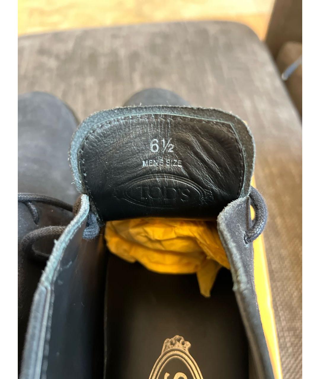 TOD'S Темно-синие замшевые низкие ботинки, фото 7