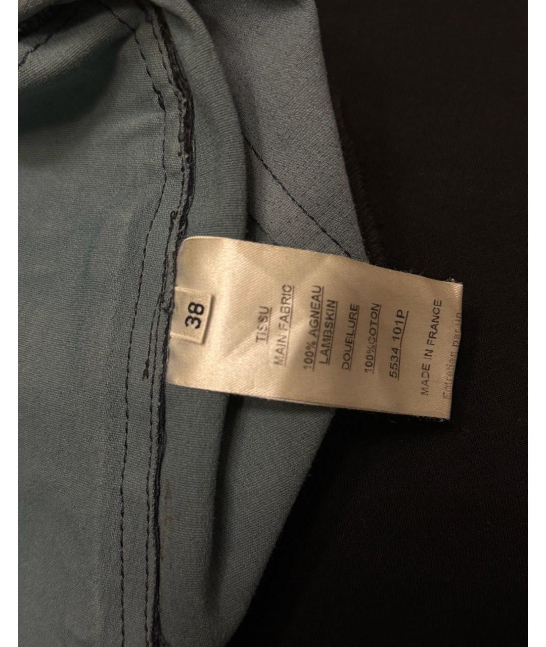 BALMAIN Темно-синие кожаные брюки узкие, фото 4