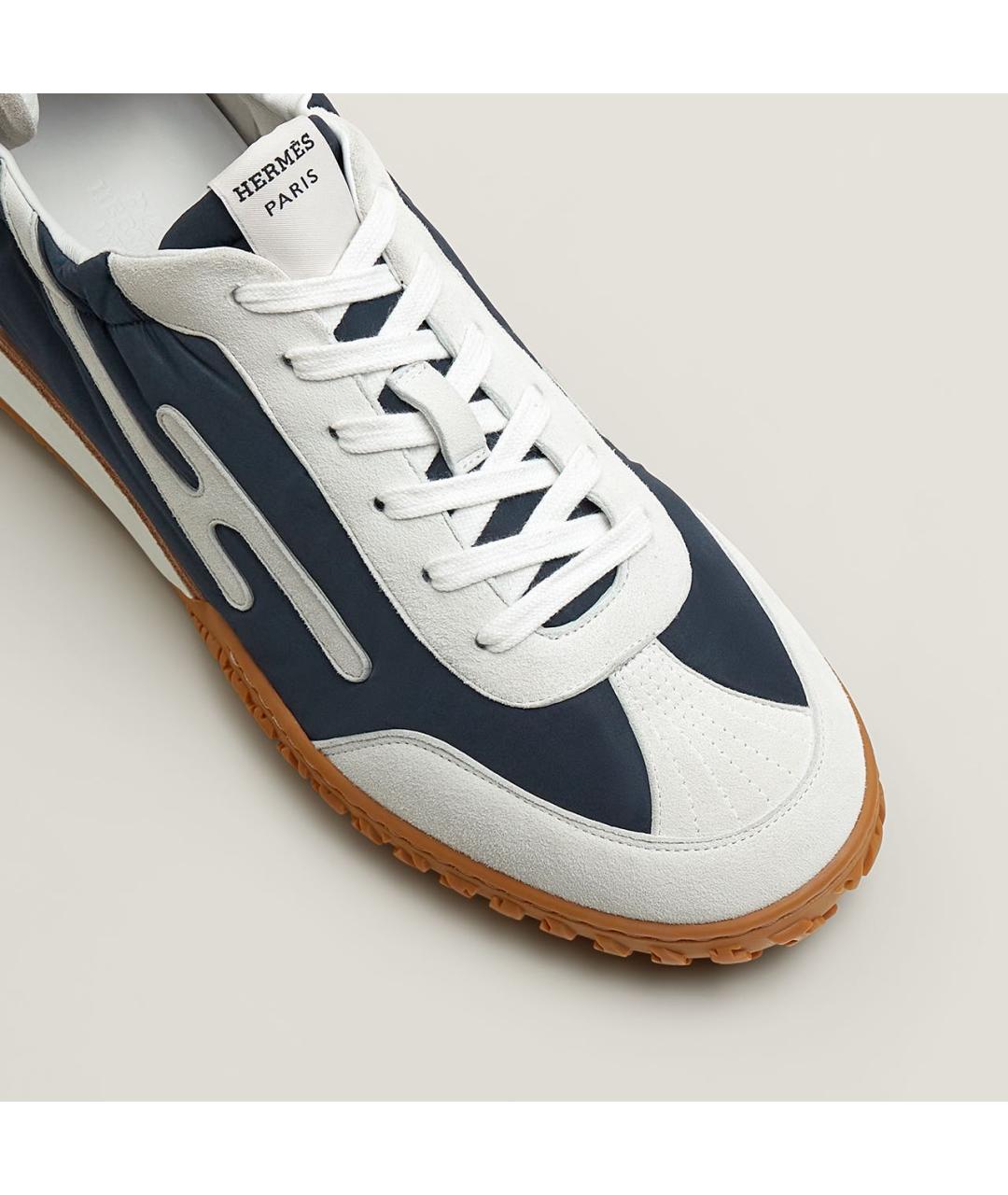 HERMES Темно-синие синтетические низкие кроссовки / кеды, фото 6