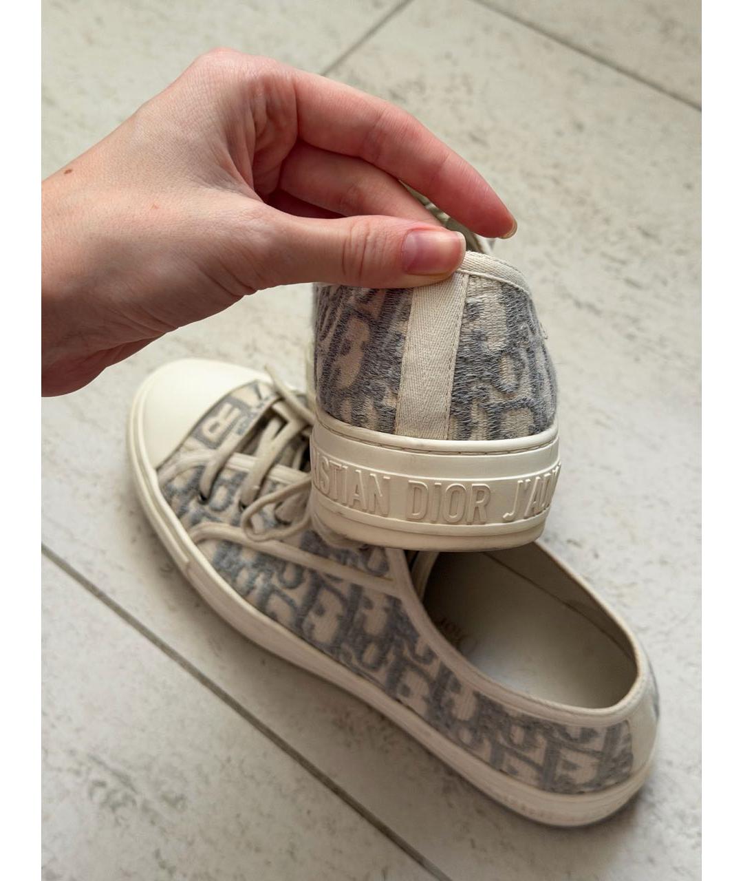 CHRISTIAN DIOR Бежевые текстильные кеды, фото 5