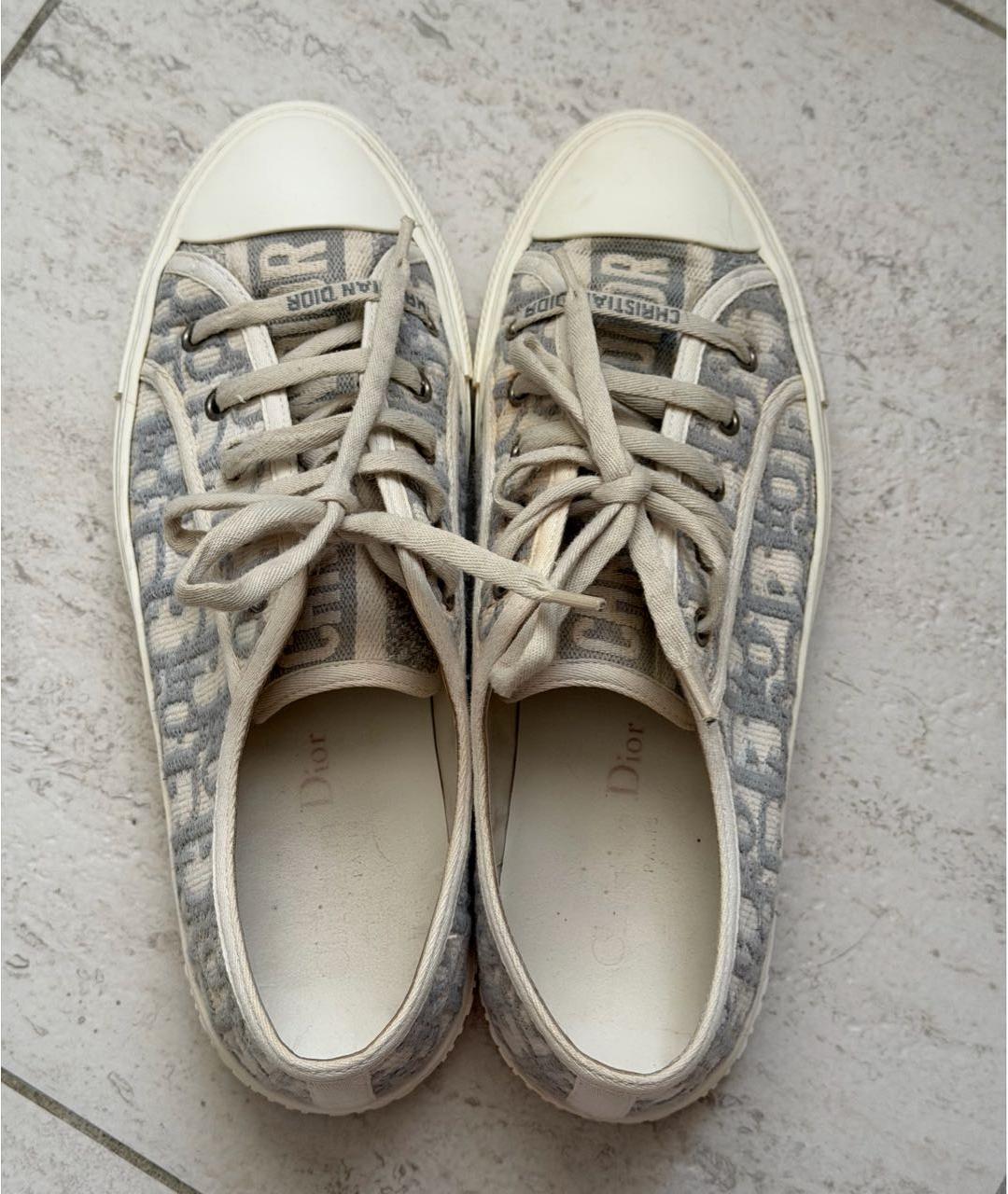 CHRISTIAN DIOR Бежевые текстильные кеды, фото 3