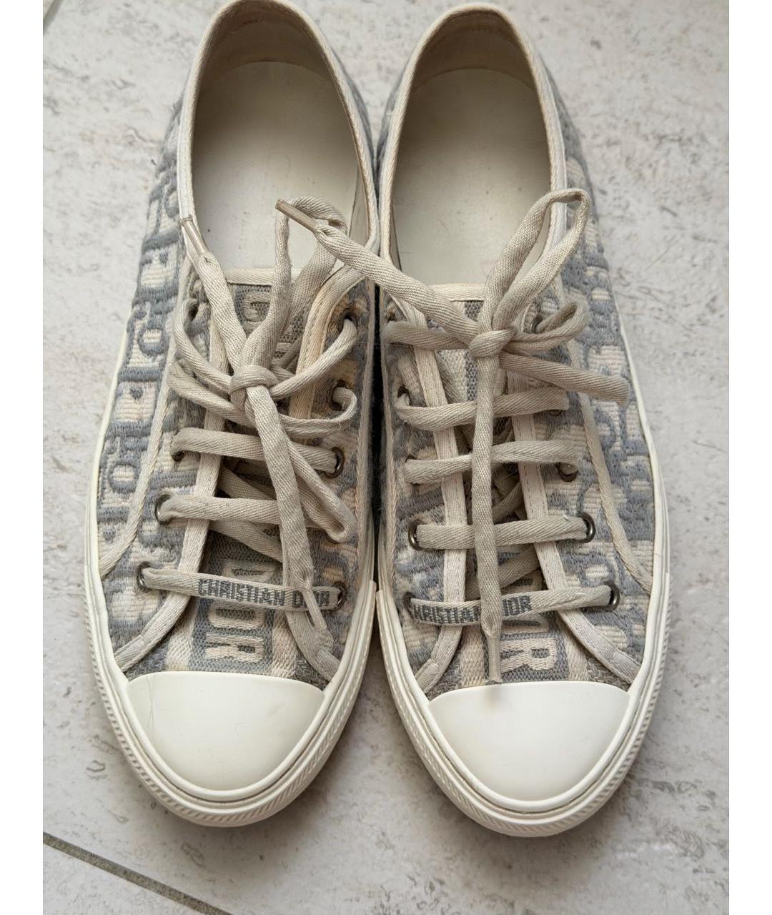 CHRISTIAN DIOR Бежевые текстильные кеды, фото 2