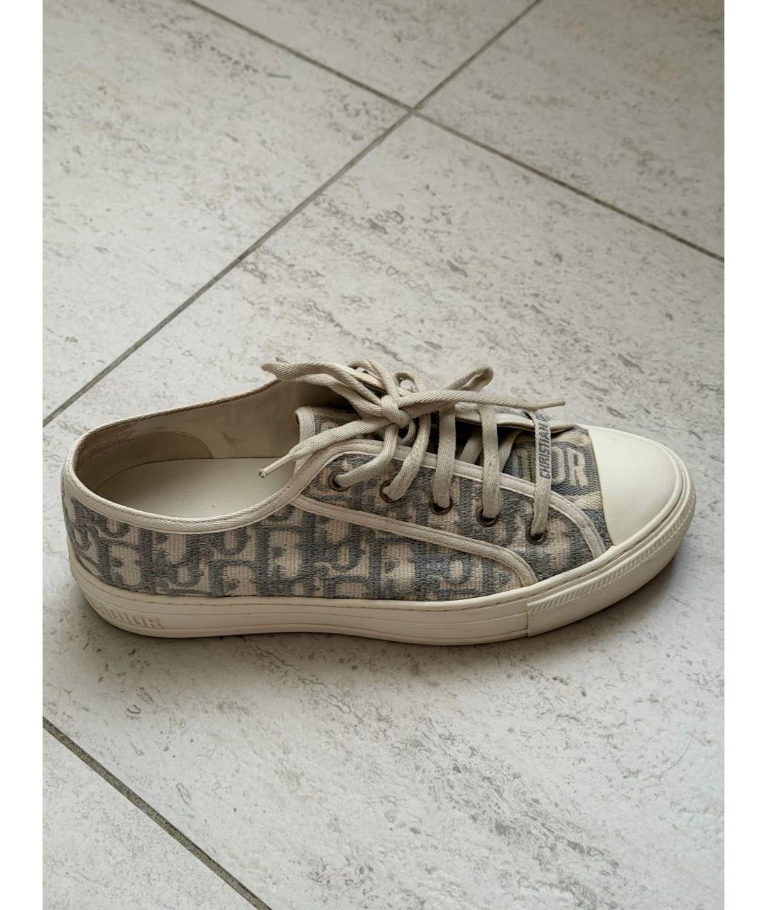 CHRISTIAN DIOR Бежевые текстильные кеды, фото 7