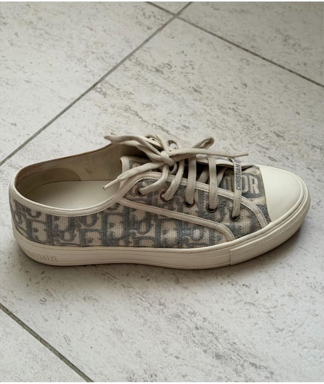 CHRISTIAN DIOR Бежевые текстильные кеды, фото 9
