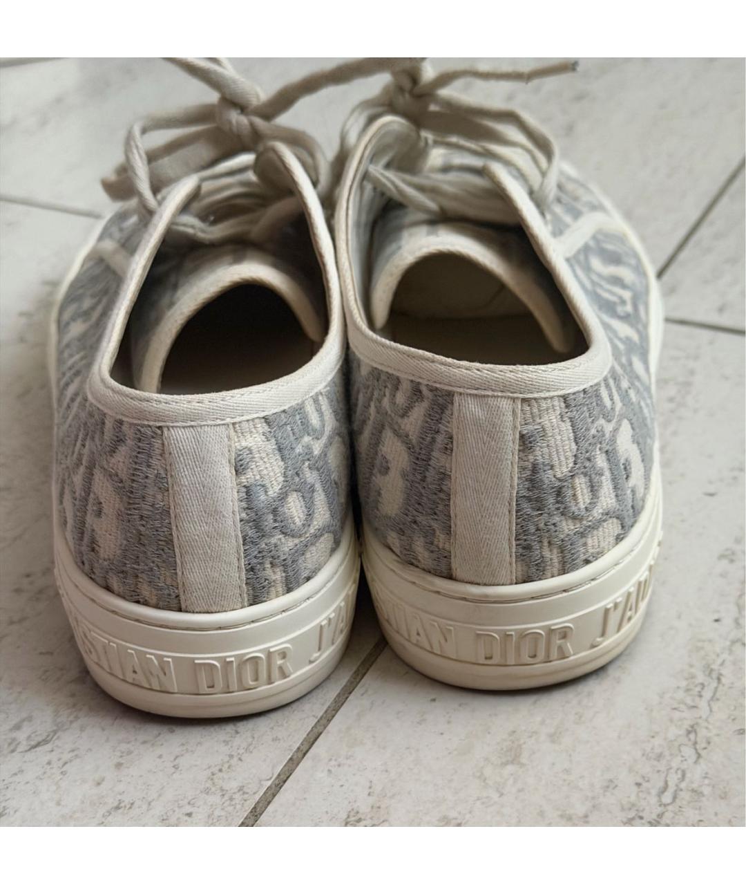 CHRISTIAN DIOR Бежевые текстильные кеды, фото 4