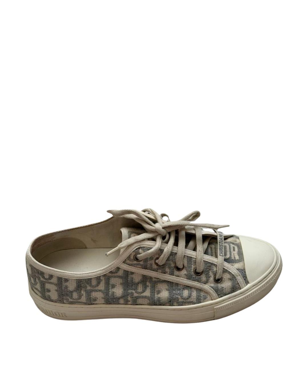 CHRISTIAN DIOR Бежевые текстильные кеды, фото 1