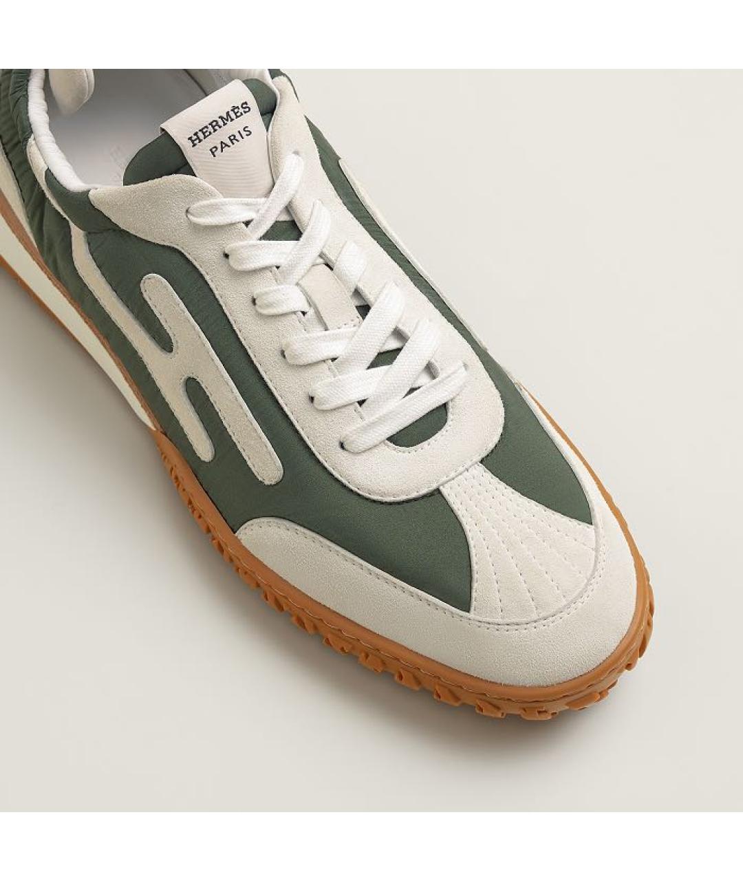 HERMES Зеленые синтетические низкие кроссовки / кеды, фото 6