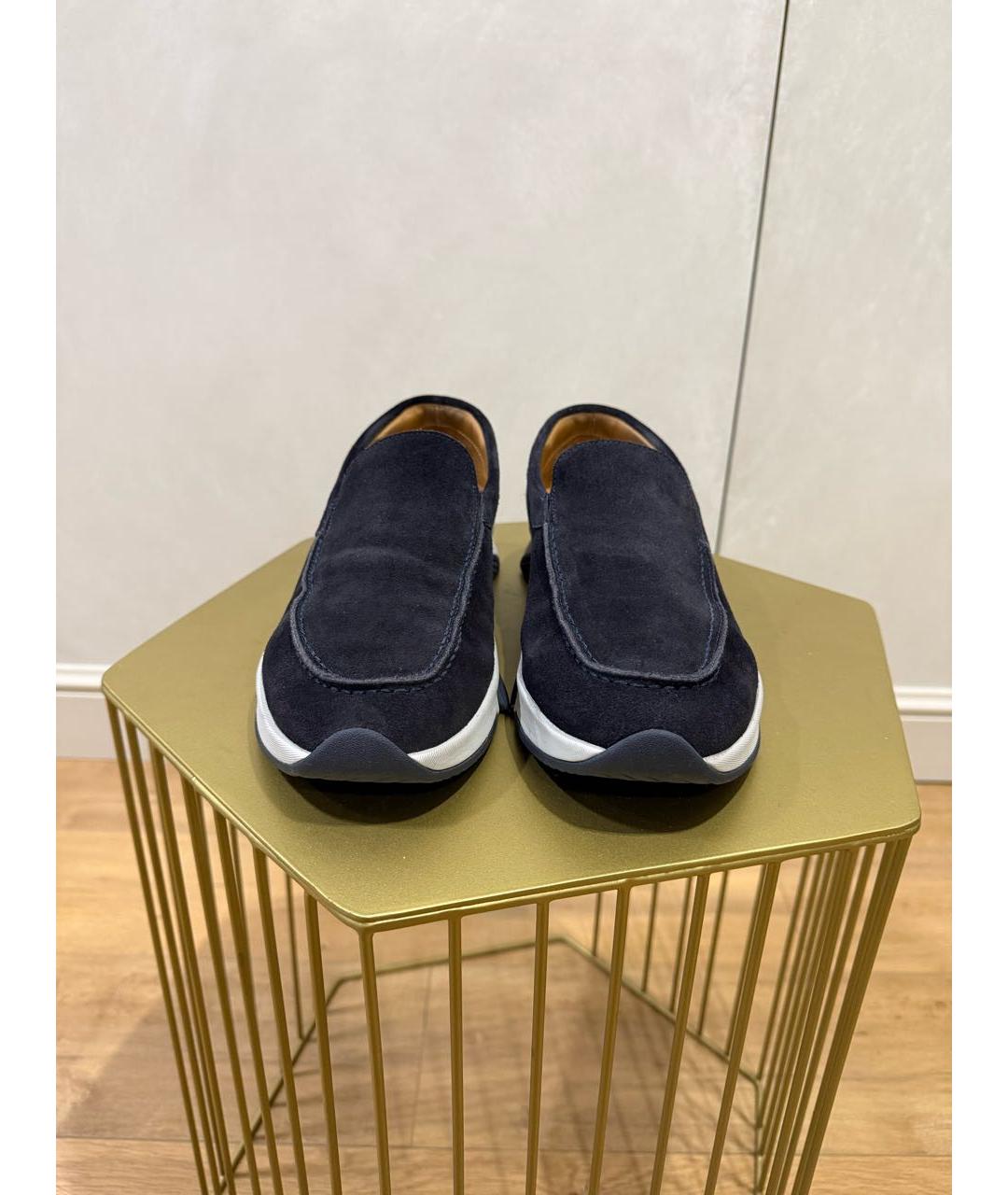 KITON Темно-синие замшевые лоферы, фото 2