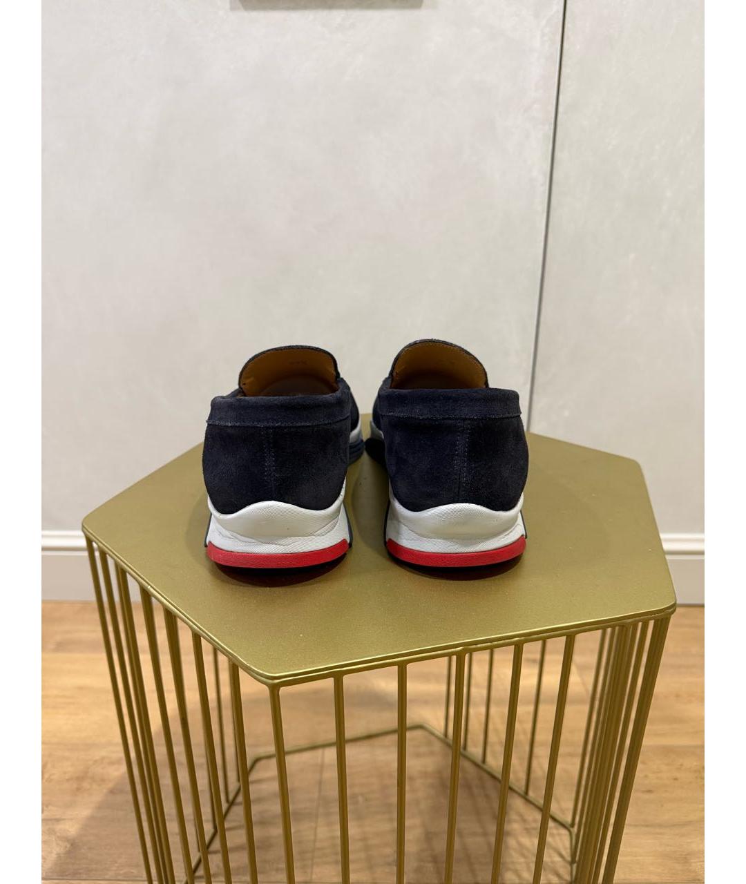 KITON Темно-синие замшевые лоферы, фото 4