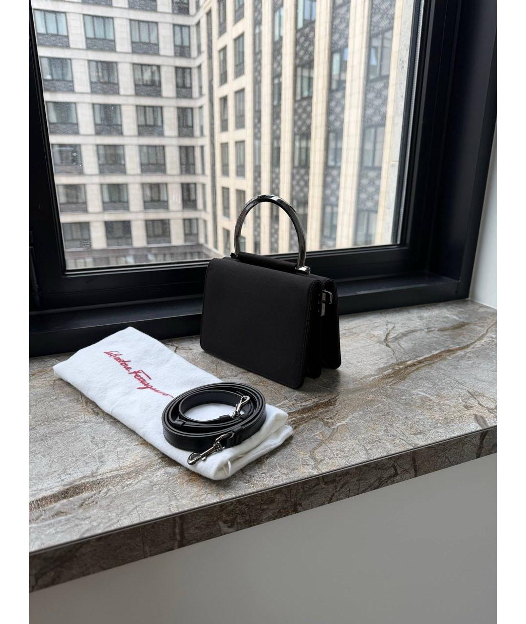 FERRAGAMO Черная тканевая сумка через плечо, фото 2