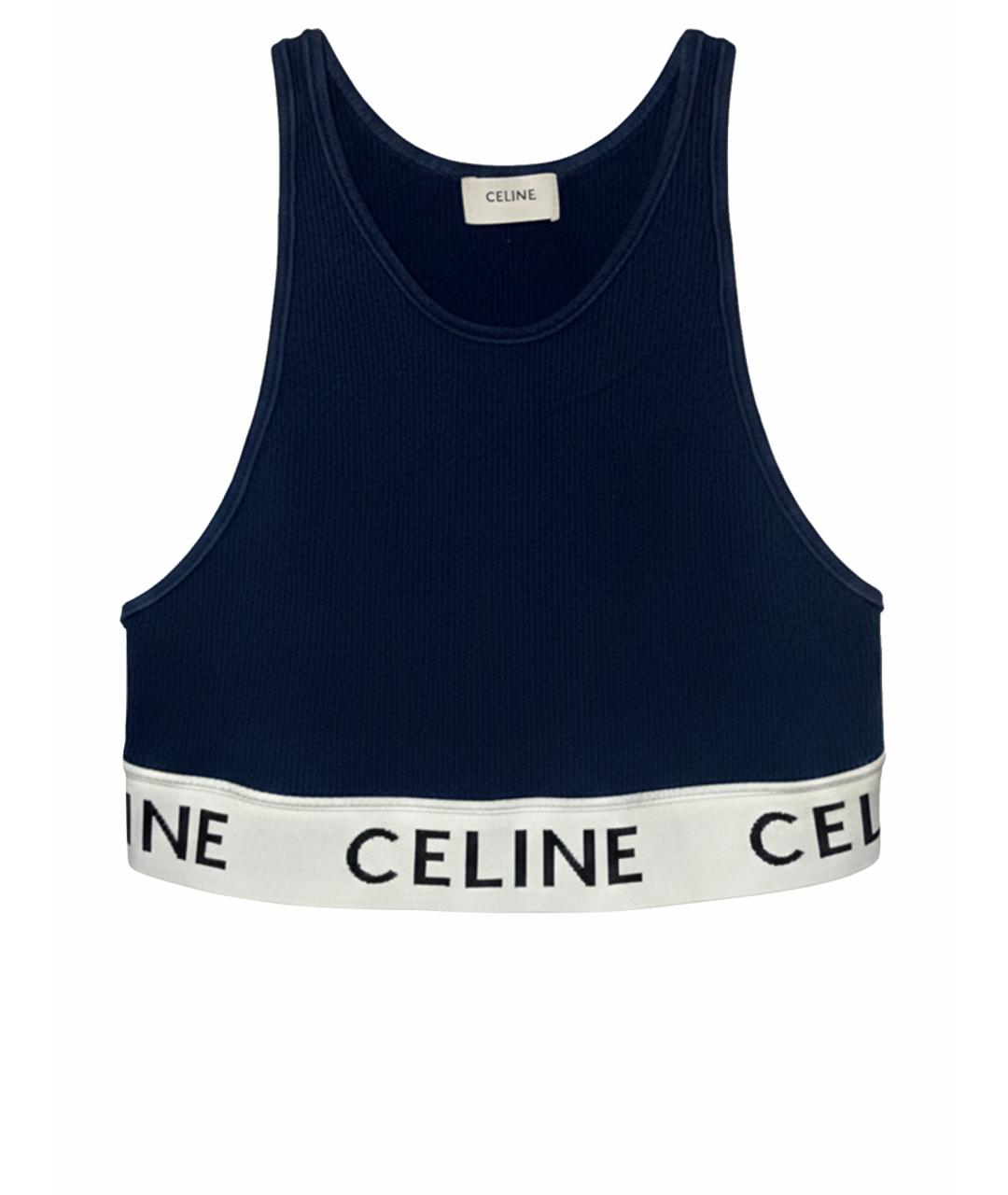 CELINE Темно-синяя полиамидовая майка, фото 1