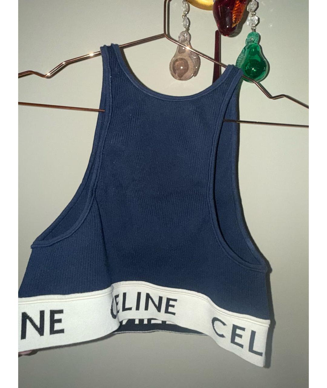 CELINE Темно-синяя полиамидовая майка, фото 2