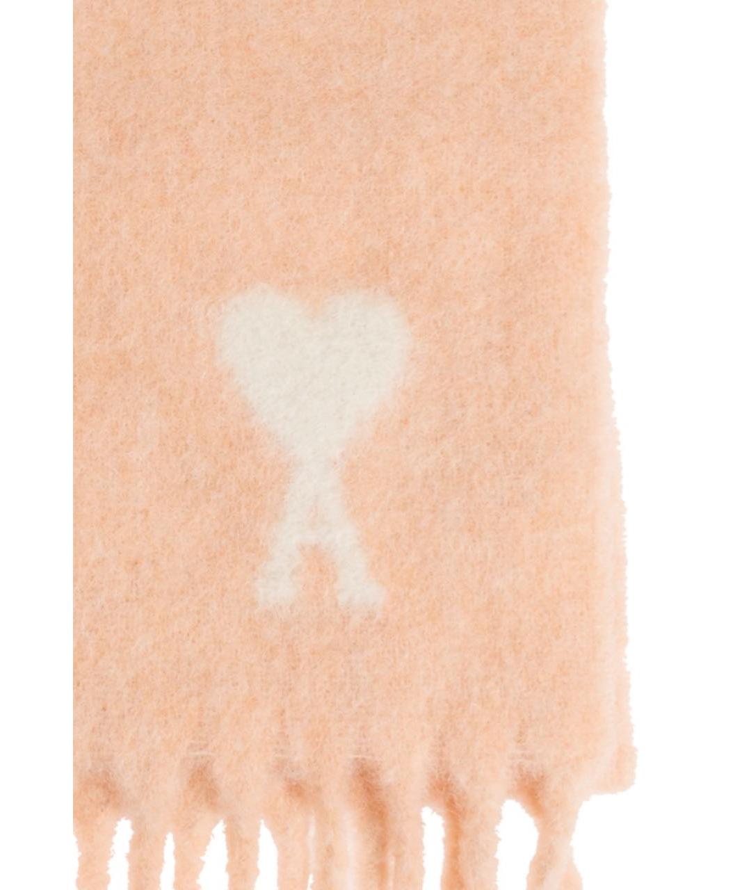 Ami Paris Розовый шерстяной шарф, фото 3