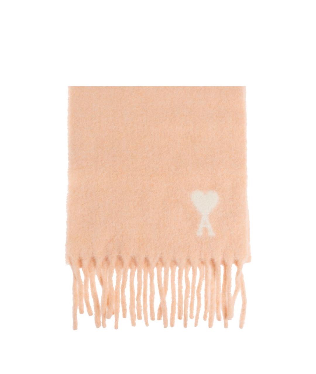 Ami Paris Розовый шерстяной шарф, фото 1