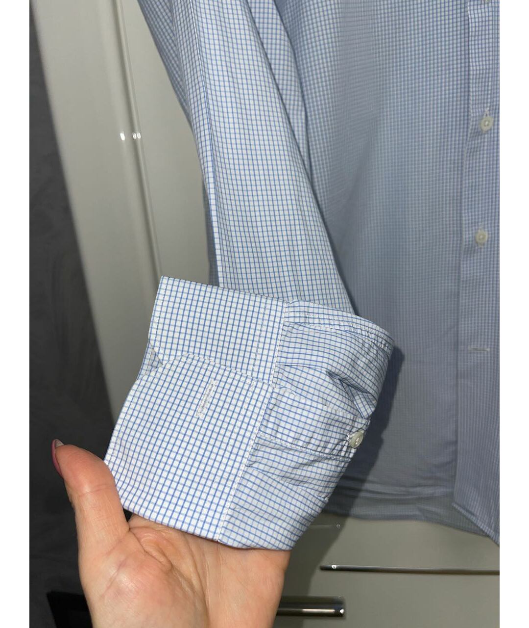 CORNELIANI Голубая хлопковая классическая рубашка, фото 3