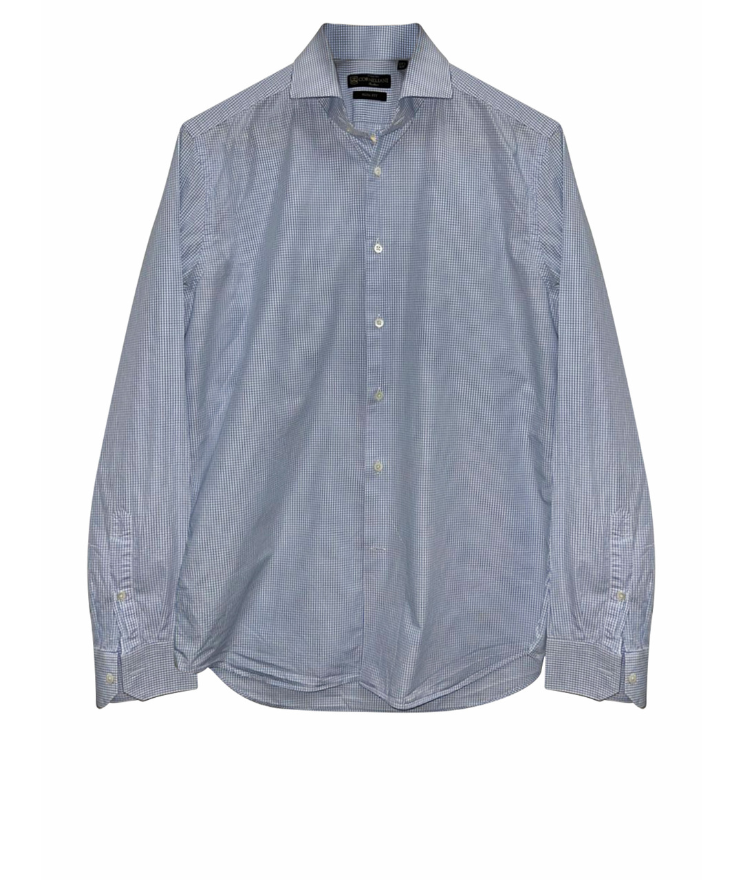 CORNELIANI Голубая хлопковая классическая рубашка, фото 1