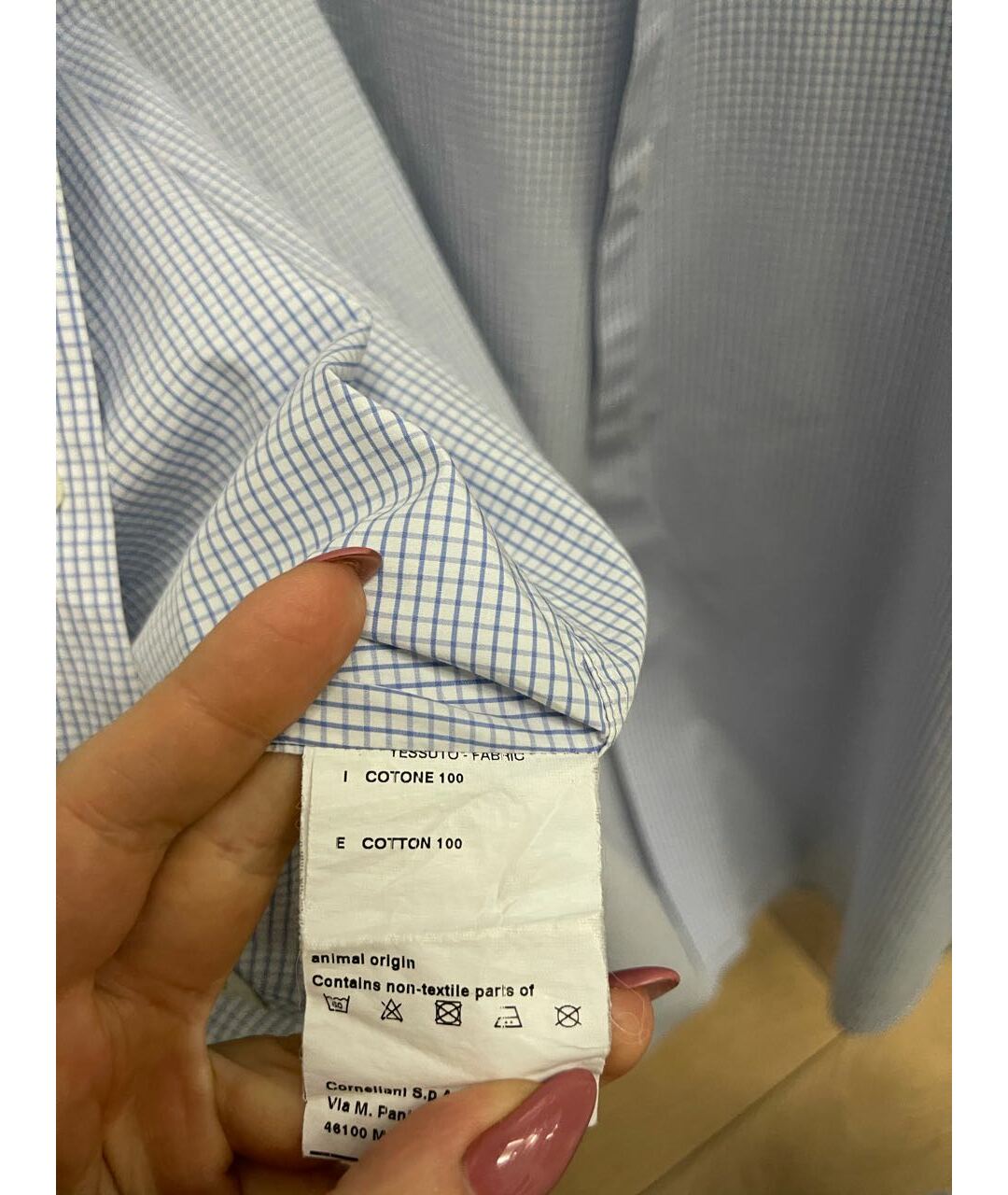 CORNELIANI Голубая хлопковая классическая рубашка, фото 6