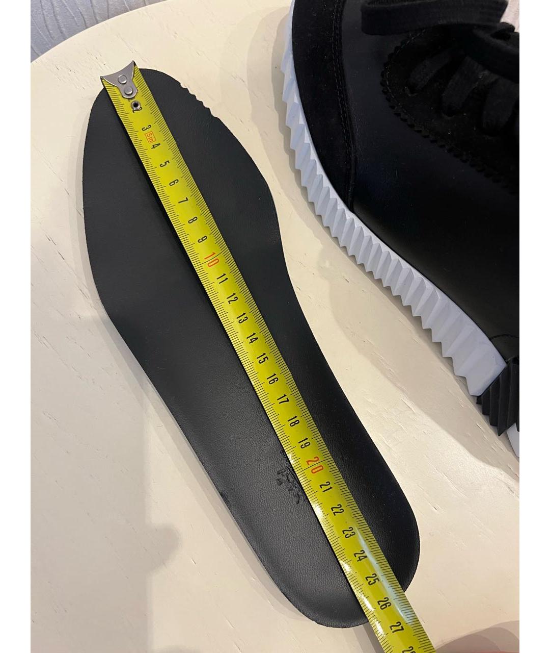 HERMES Черные кожаные кроссовки, фото 4