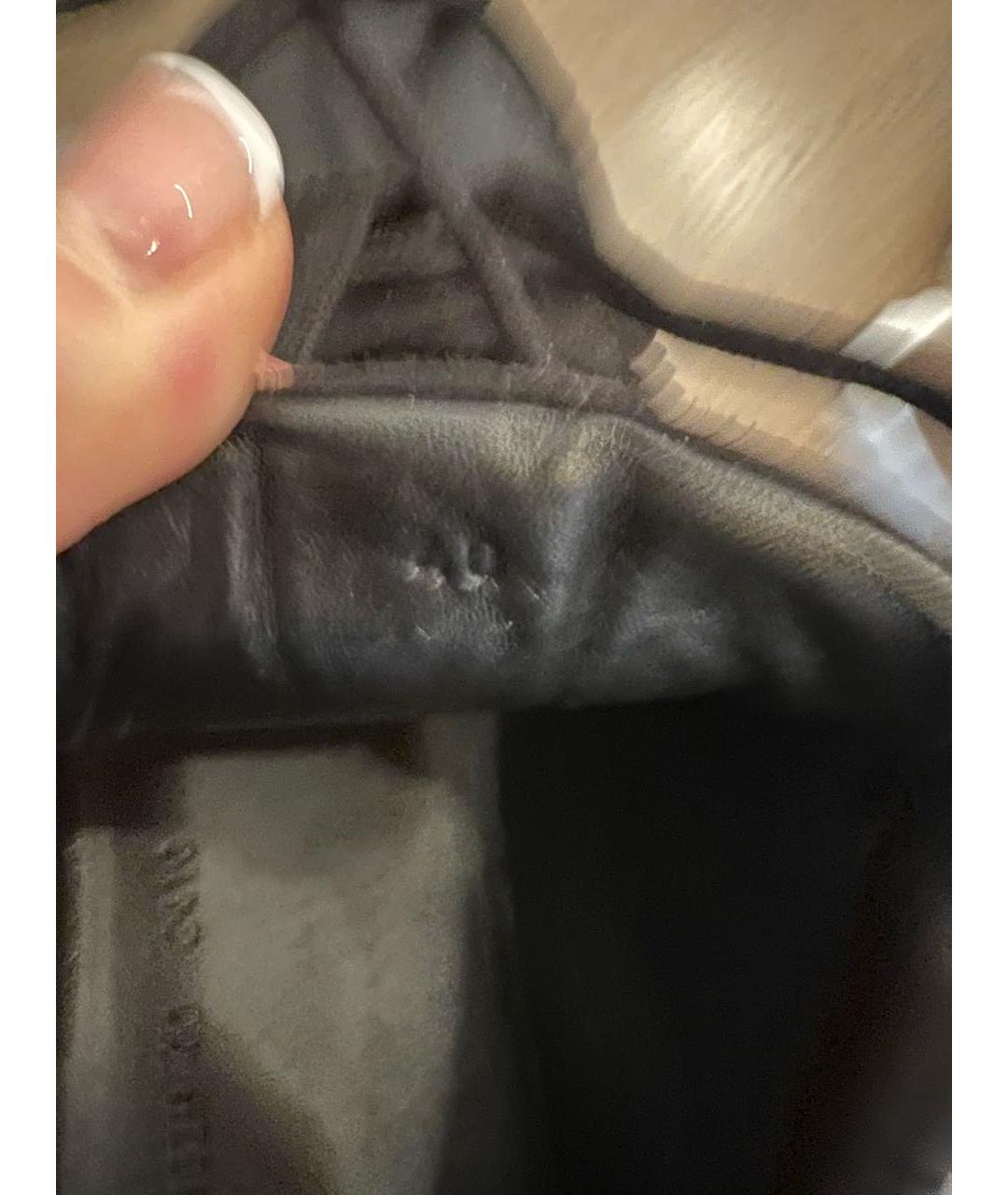 HERMES Черные кожаные кроссовки, фото 7