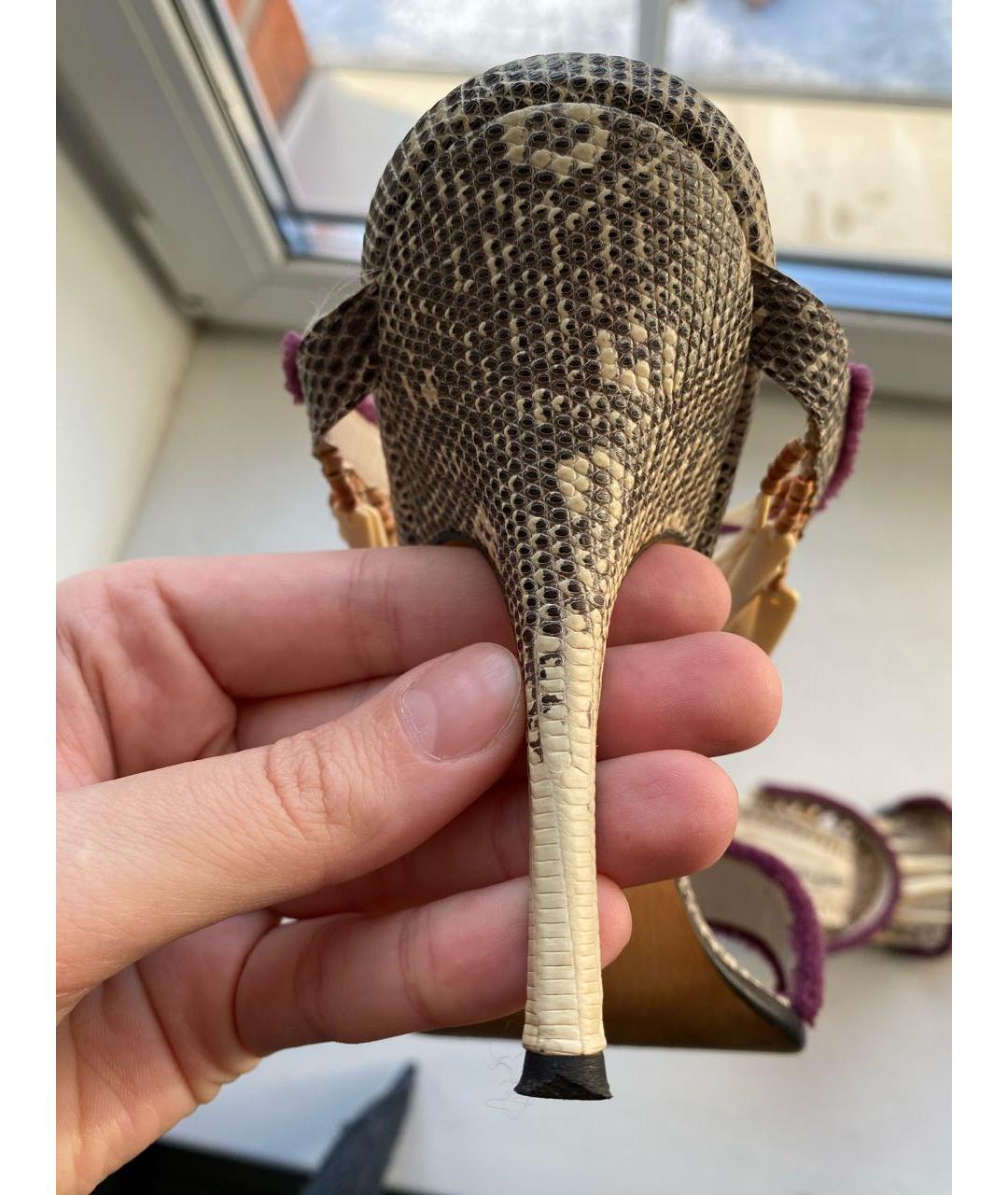 MANOLO BLAHNIK Мульти кожаные босоножки, фото 5