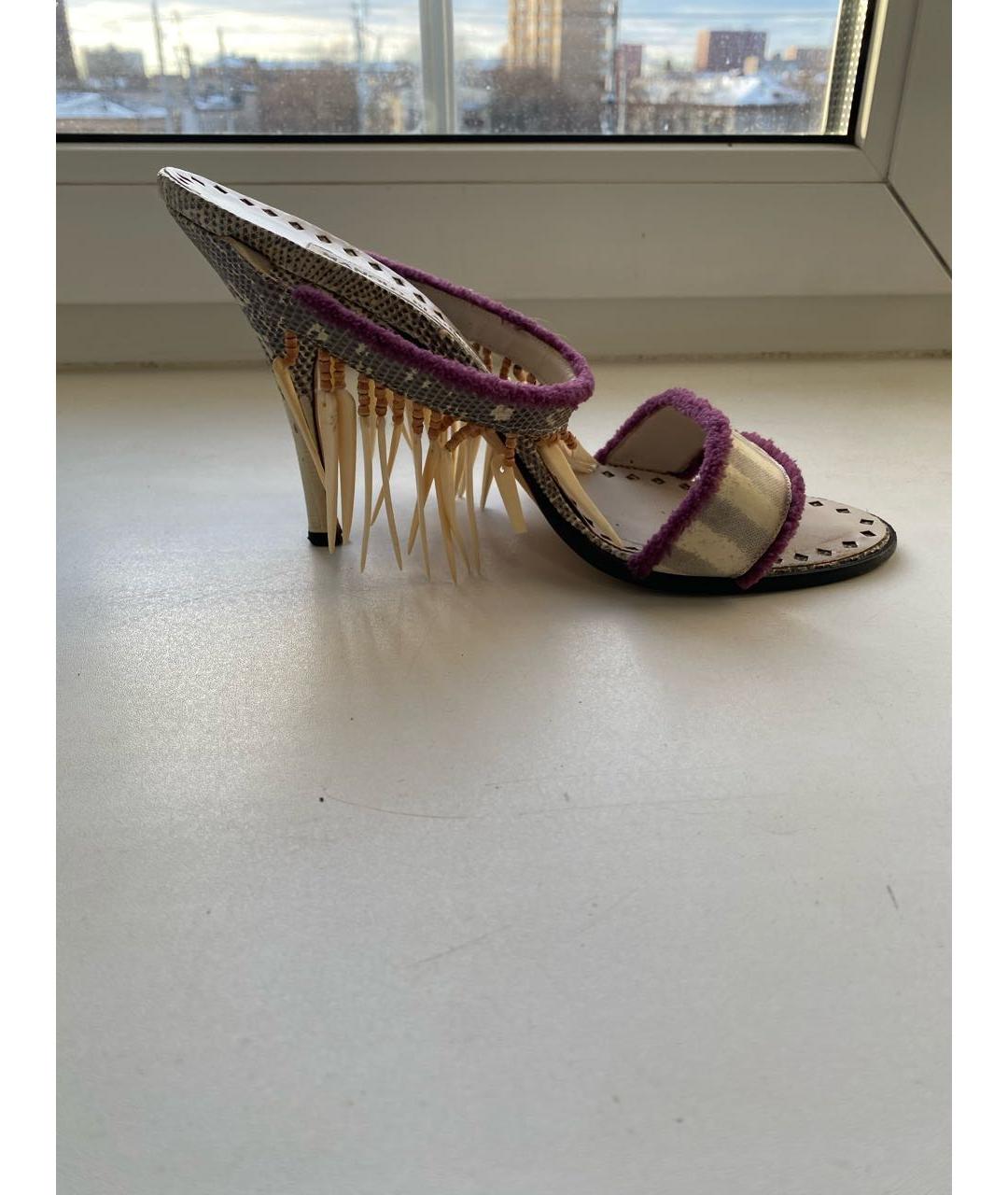 MANOLO BLAHNIK Мульти кожаные босоножки, фото 8