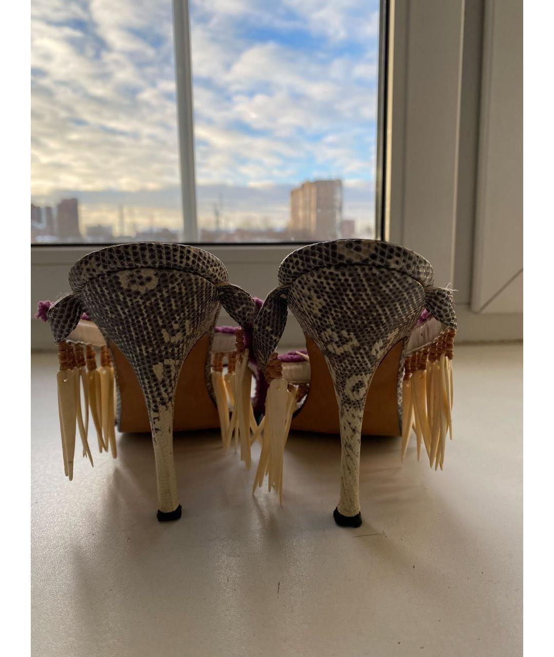 MANOLO BLAHNIK Мульти кожаные босоножки, фото 4