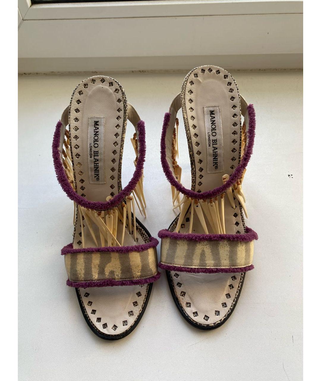 MANOLO BLAHNIK Мульти кожаные босоножки, фото 2