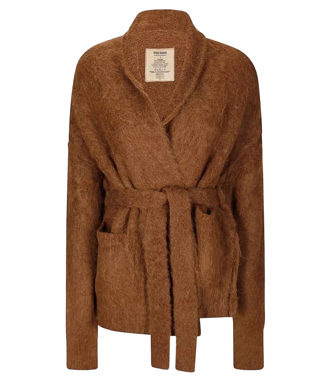 UMA WANG Коричневый шерстяной кардиган, фото 1