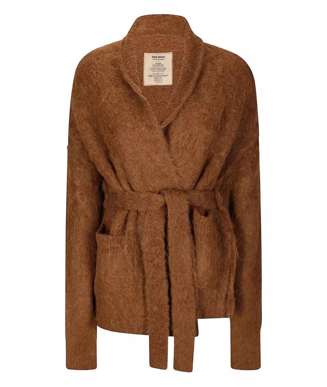 UMA WANG Коричневый шерстяной кардиган, фото 4