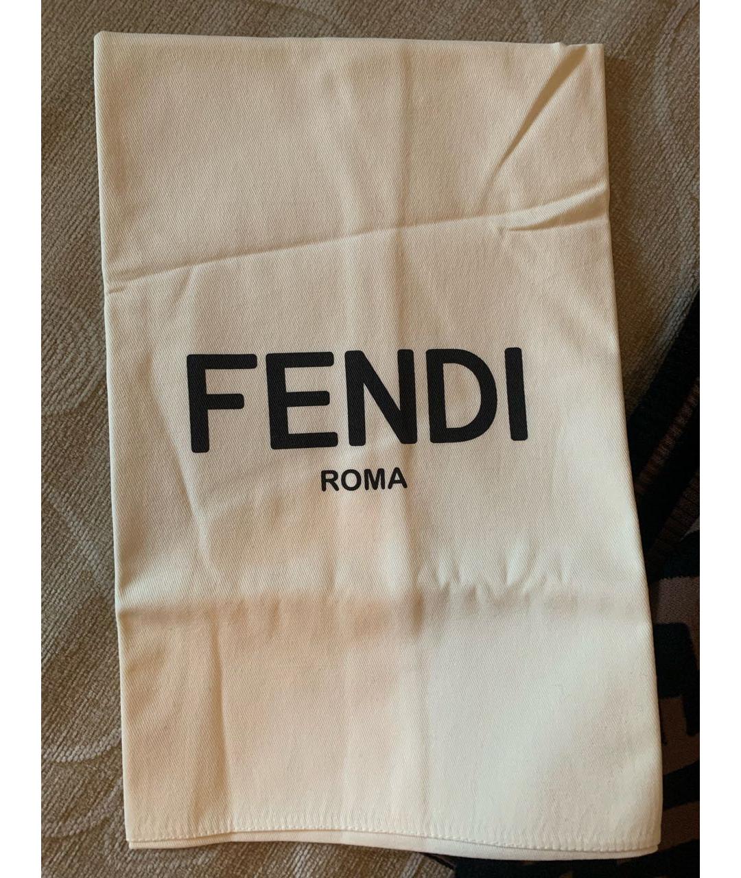 FENDI Коричневый кашемировый шарф, фото 4