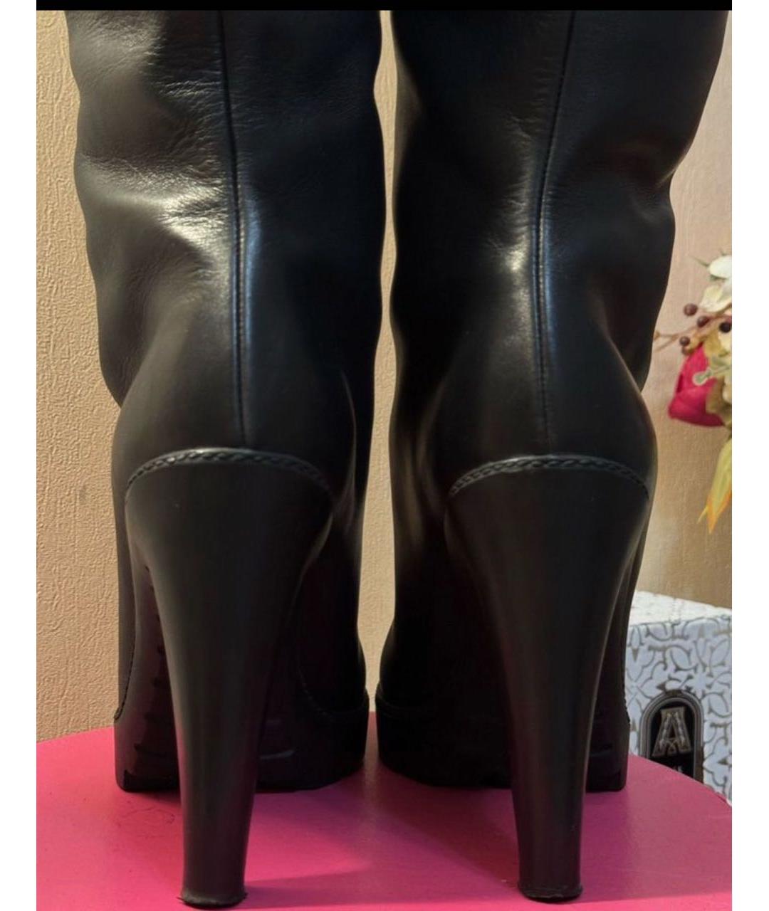 CHRISTIAN DIOR Черные кожаные сапоги, фото 3