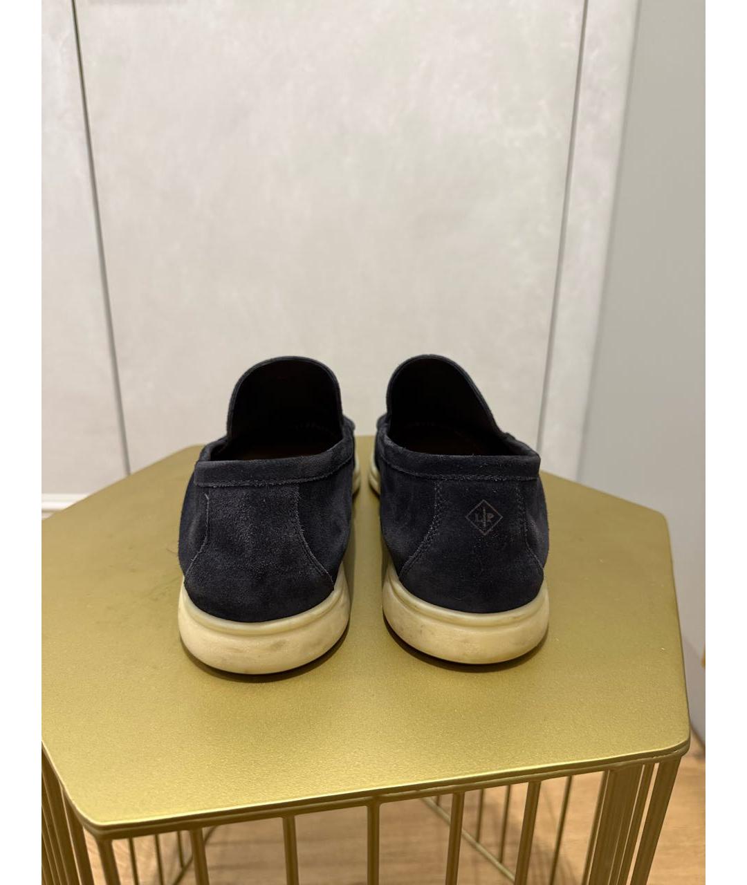 LORO PIANA Черные замшевые лоферы, фото 4