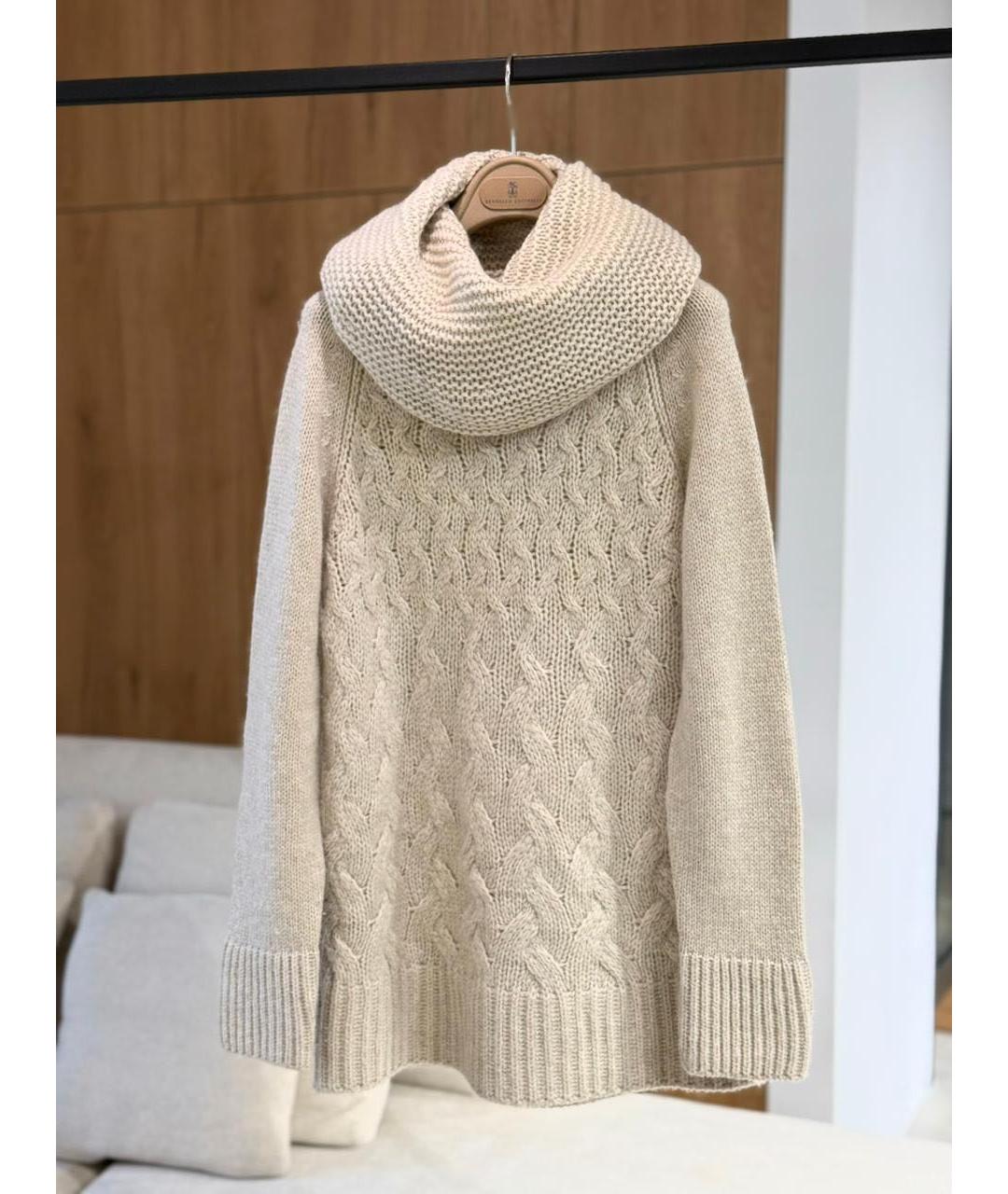 LORO PIANA Бежевый кашемировый джемпер / свитер, фото 3